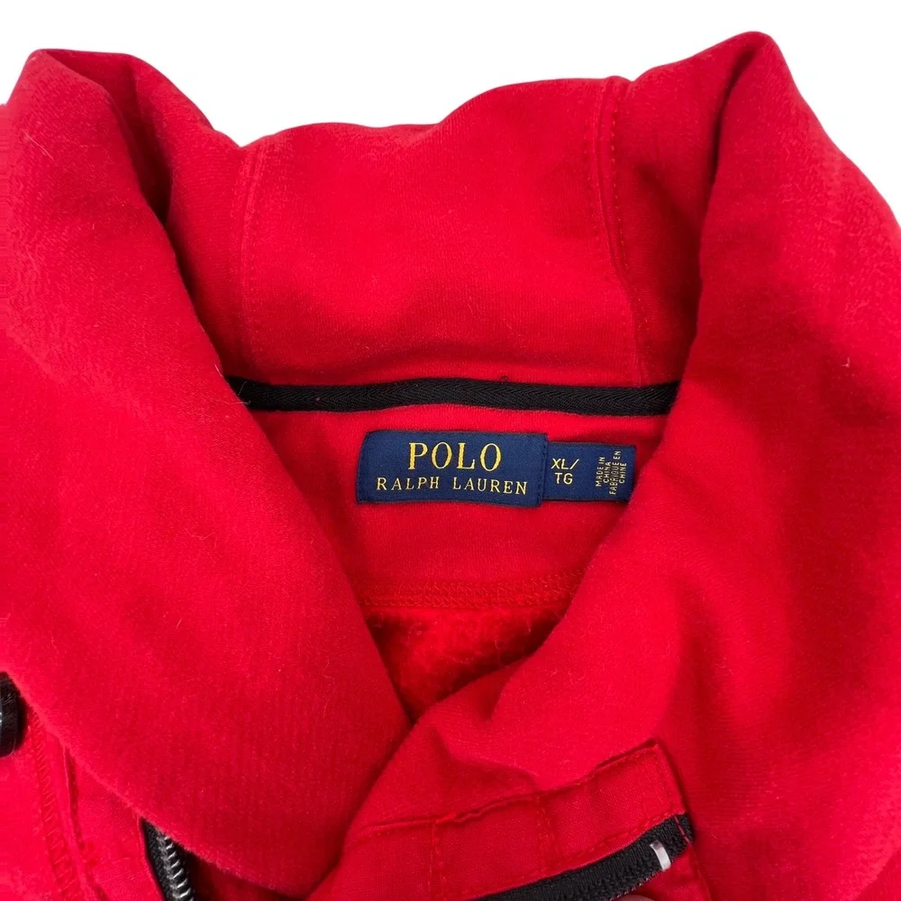 Polo‎ Ralph Lauren Men Red Shawl Collar Pullover Sweatshirt XL Classic Preppy